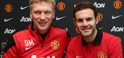 Juan Mata with David Moyes