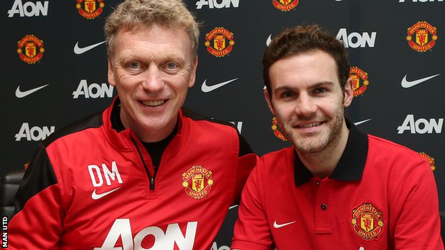 Juan Mata with David Moyes