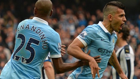Aguero celebrates
